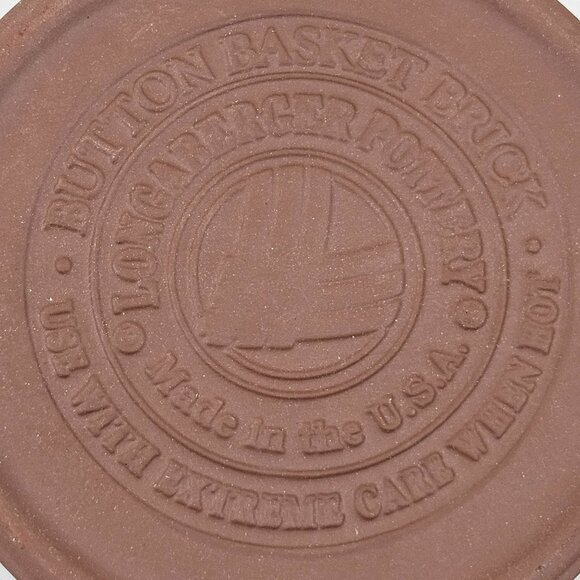 Longaberger Button Basket Warmer Brick Terracotta 30198 Weave Pattern New - Picture 3 of 10